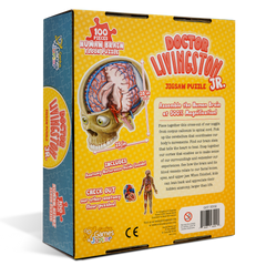 Human Brain Floor Kids Puzzle - Dr. Livingston's Unique Shaped 100 Piece Science Puzzles for Kids