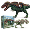 Products Tyrannosaurus Rex Dinosaur Jigsaw Puzzle - 4FT Double Sided Floor Puzzle - 100-Piece Glow in the Dark & Scientifically Accurate Educational Puzzles for Kids