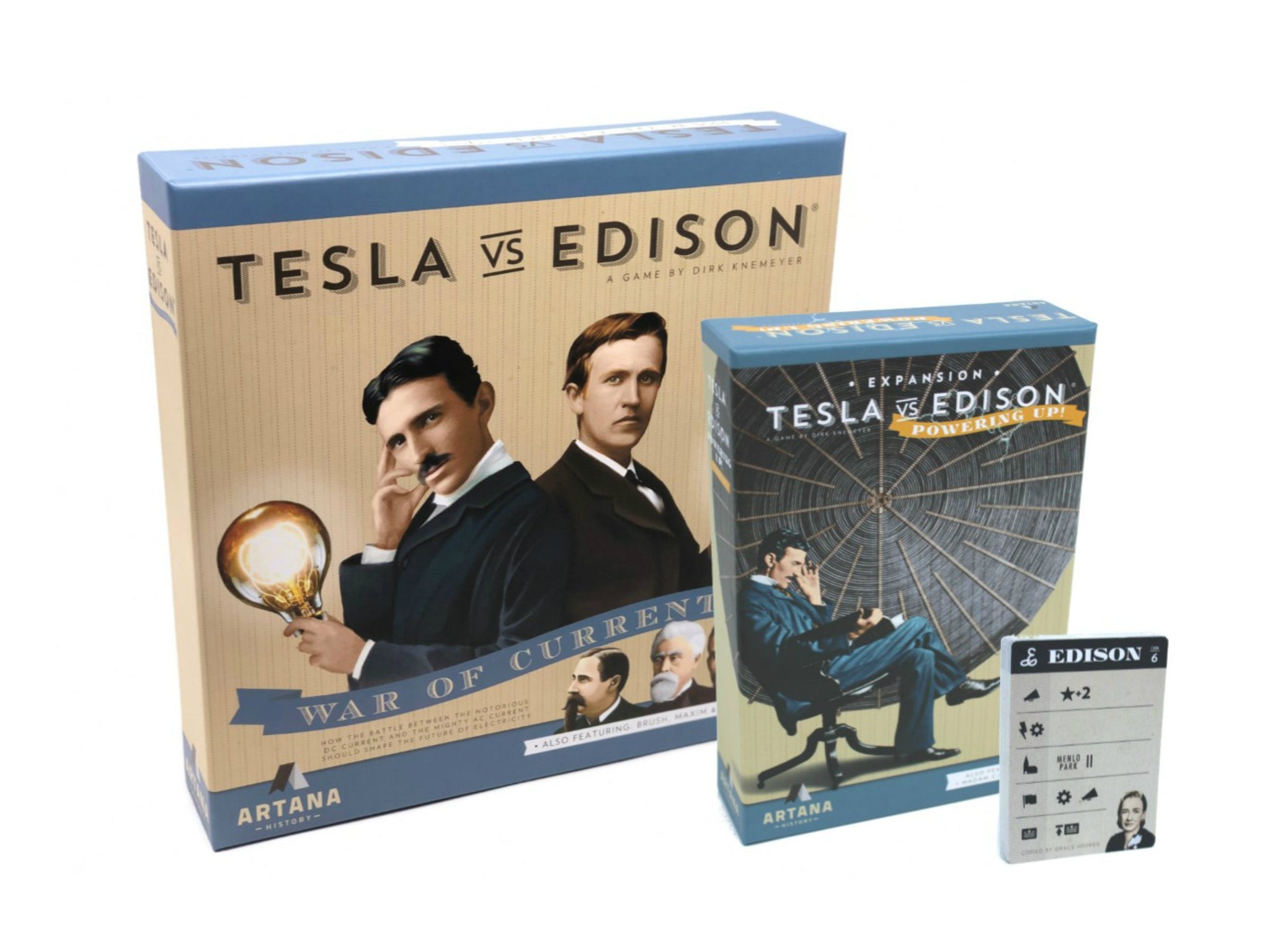 Bundle - Tesla vs. Edison Game | Base Game + Powering Up Expansion + Bonus AI Pack